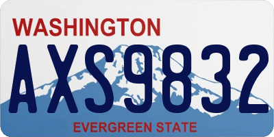 WA license plate AXS9832