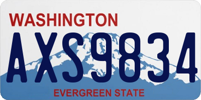 WA license plate AXS9834