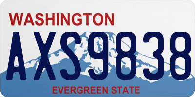 WA license plate AXS9838