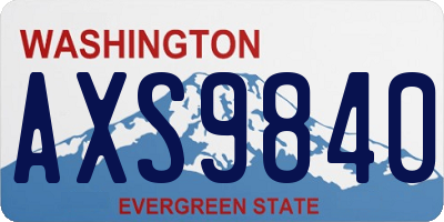 WA license plate AXS9840