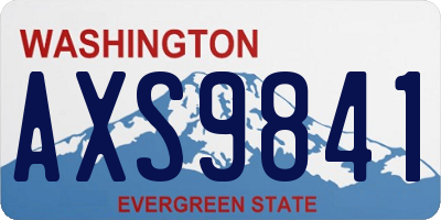 WA license plate AXS9841