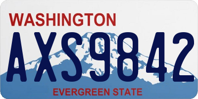 WA license plate AXS9842