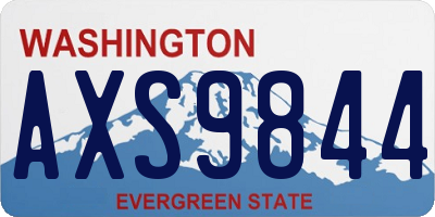WA license plate AXS9844