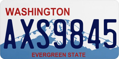 WA license plate AXS9845
