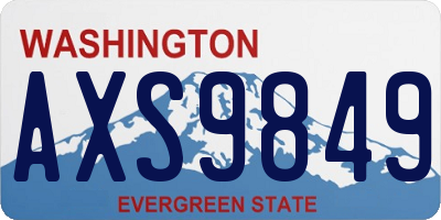WA license plate AXS9849