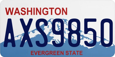 WA license plate AXS9850