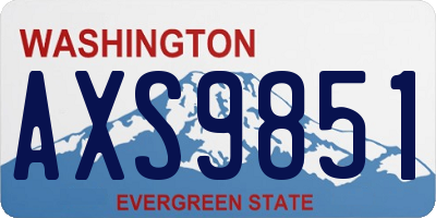 WA license plate AXS9851