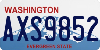WA license plate AXS9852