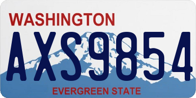 WA license plate AXS9854