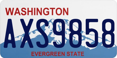 WA license plate AXS9858