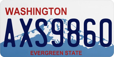 WA license plate AXS9860