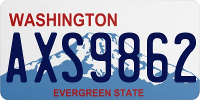 WA license plate AXS9862