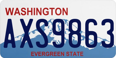 WA license plate AXS9863