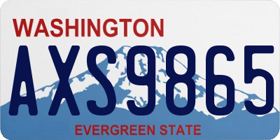 WA license plate AXS9865
