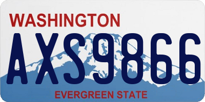 WA license plate AXS9866