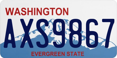 WA license plate AXS9867