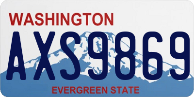 WA license plate AXS9869