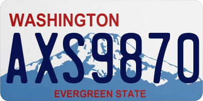 WA license plate AXS9870