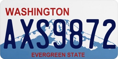 WA license plate AXS9872