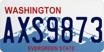 WA license plate AXS9873