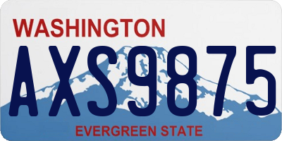 WA license plate AXS9875