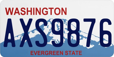 WA license plate AXS9876