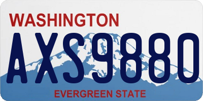 WA license plate AXS9880