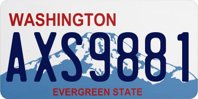 WA license plate AXS9881