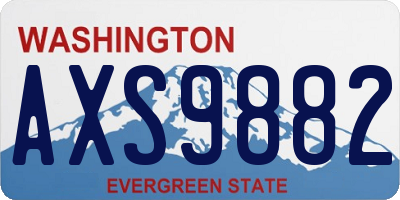 WA license plate AXS9882