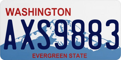 WA license plate AXS9883
