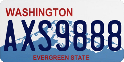 WA license plate AXS9888