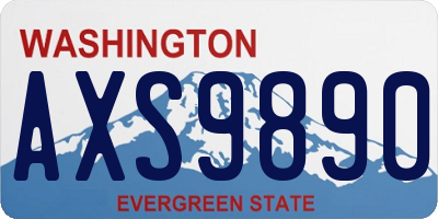 WA license plate AXS9890