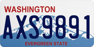 WA license plate AXS9891