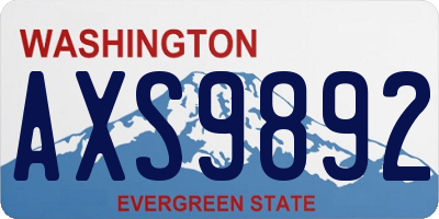 WA license plate AXS9892