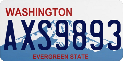 WA license plate AXS9893
