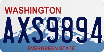 WA license plate AXS9894