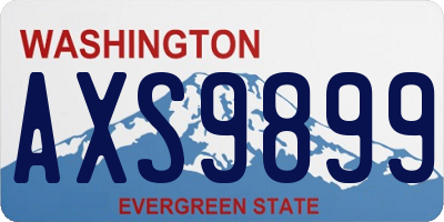 WA license plate AXS9899