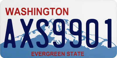 WA license plate AXS9901