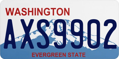 WA license plate AXS9902