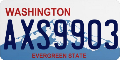 WA license plate AXS9903