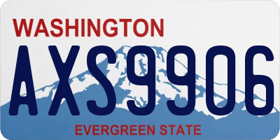 WA license plate AXS9906