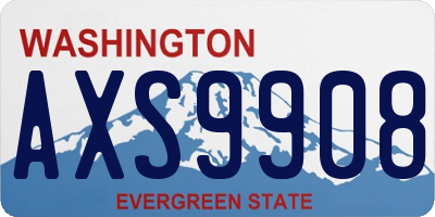 WA license plate AXS9908