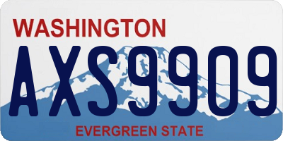 WA license plate AXS9909