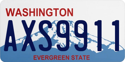 WA license plate AXS9911