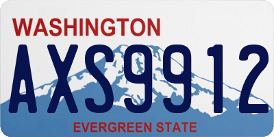 WA license plate AXS9912