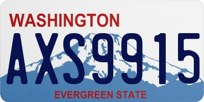 WA license plate AXS9915