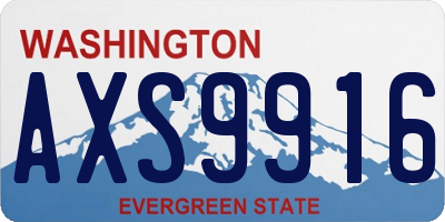 WA license plate AXS9916