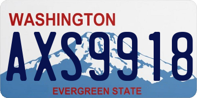 WA license plate AXS9918