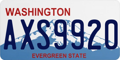 WA license plate AXS9920