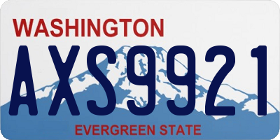 WA license plate AXS9921